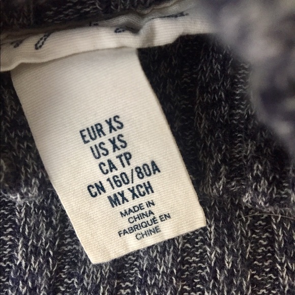 Textured long sleeve mock turtleneck, Navy - Picture 4 of 5